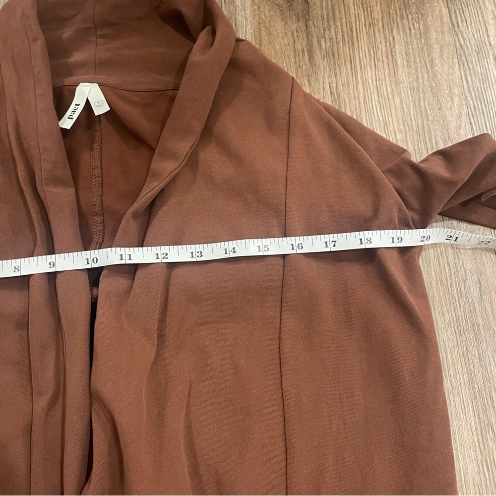 Pact Organic Cardigan Women’s Sz Small Chocolate Brown Open Pockets Cozy Jacket - Picture 7 of 10